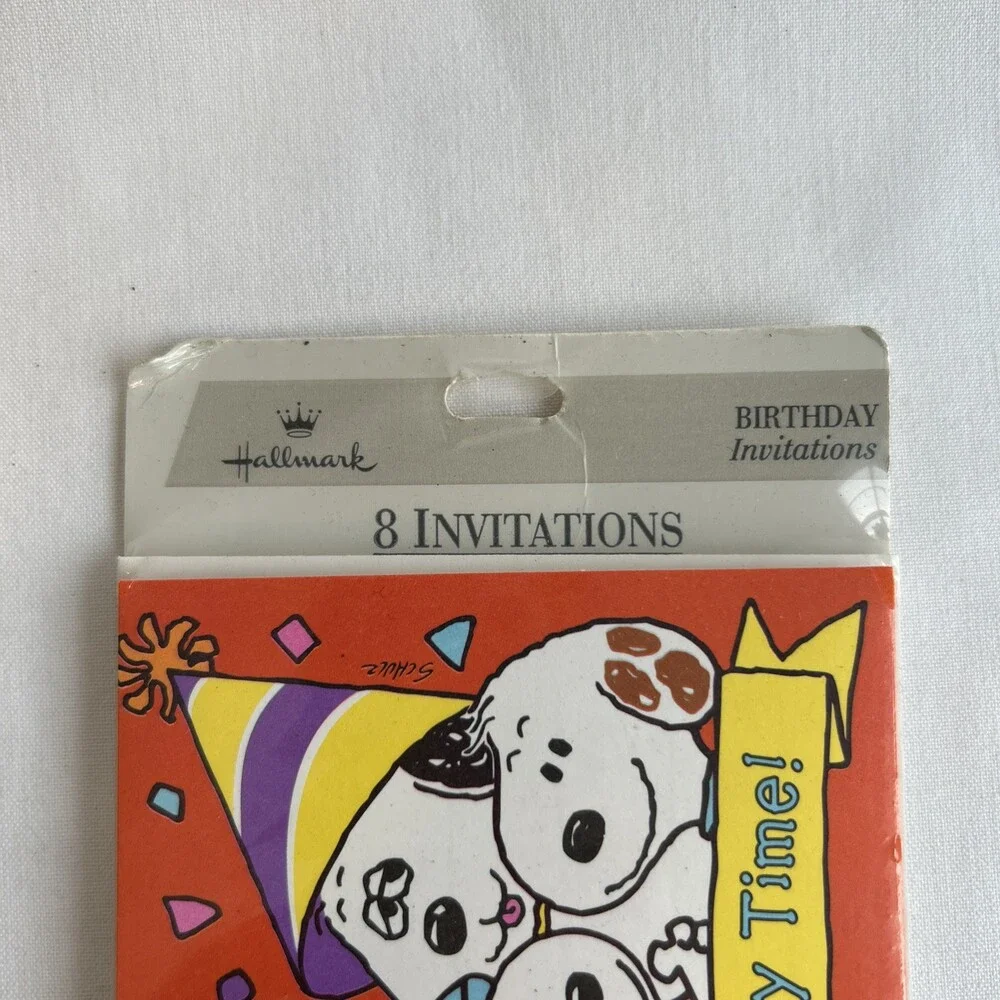 Peanuts Hallmark Birthday Invitations Snoopy Daisy Hill Puppies 8 Pack Sealed